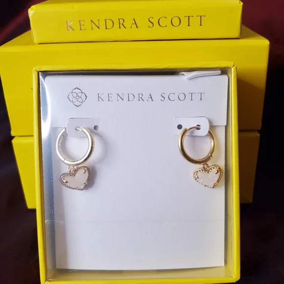 Kendra Scott Pink and Gold Hoop Earrings - Picture 3 of 4